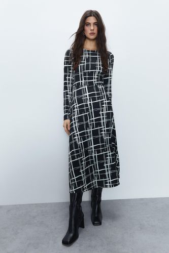 Womens Printed Funnel Neck Midi Dress - - 8 - Warehouse - Modalova