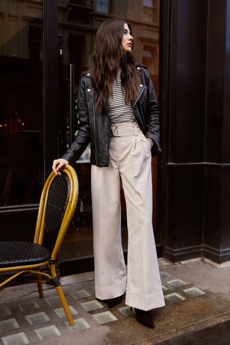 Womens Belt Detail Tailored Trouser - - 14 - Warehouse - Modalova