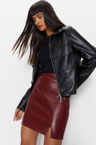 Womens Faux Leather Mini Skirt - - 14 - Warehouse - Modalova