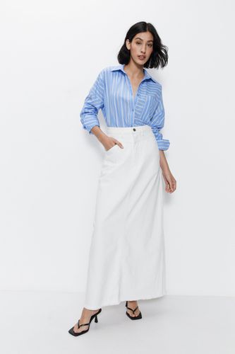 Womens Denim Frayed Hem Maxi Skirt - - 8 - Warehouse - Modalova