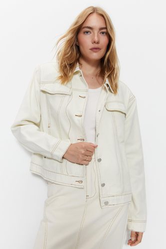 Womens Panelled Denim Jacket - - 10 - Warehouse - Modalova
