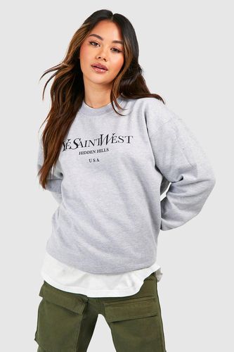 Womens Ye Saint West Slogan Oversized Sweatshirt - - L - boohoo - Modalova