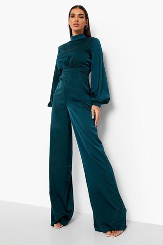 Womens High Neck Balloon Sleeve Jumpsuit - - 16 - boohoo - Modalova