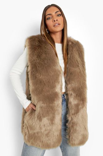 Womens Luxe Panelled Faux Fur Gilet - - 10 - boohoo - Modalova