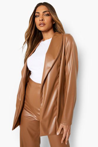 Womens Mix & Match Leather Look Fitted Blazer - - 8 - boohoo - Modalova