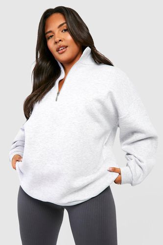 Womens Plus Oversized Half Zip Sweatshirt - - 18 - boohoo - Modalova