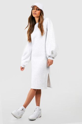Womens Oversized Blouson Sleeve Midi Sweat Dress - - 16 - boohoo - Modalova