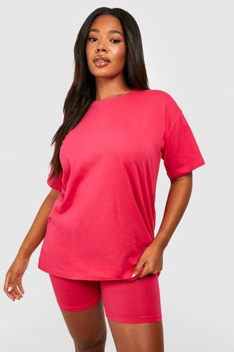 Womens Plus Oversized T-shirt And Cycling Short - - 16 - boohoo - Modalova