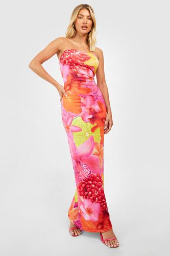 Womens Fruit Print Bandeau Maxi Dress - - 10 - boohoo - Modalova