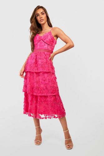 Womens Premium Lace Tiered Midaxi Dress - - 10 - boohoo - Modalova