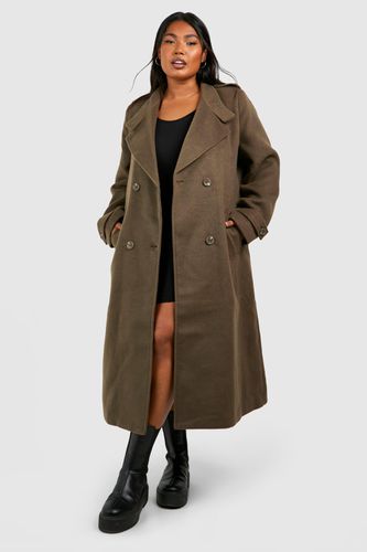Womens Plus Double Breasted Wool Maxi Coat - - 16 - boohoo - Modalova