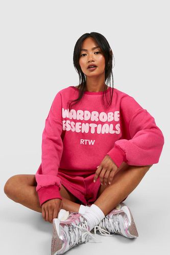Womens Warddressing gown Essentials Puff Print Sweatshirt Short Tracksuit - - M - boohoo - Modalova