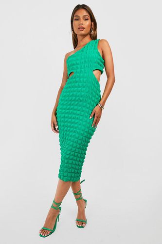 Womens Bubble Textured One Shoulder Midi Dress - - 14 - boohoo - Modalova