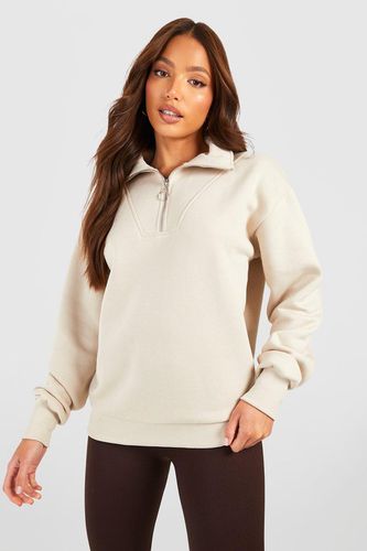 Womens Tall O Ring Detail Half Zip Sweatshirt - - 18 - boohoo - Modalova