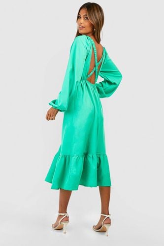 Womens Blouson Sleeve Midi Smock Dress - - 8 - boohoo - Modalova