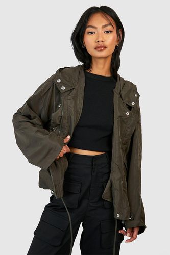 Womens Hooded Utility Jacket - - L - boohoo - Modalova