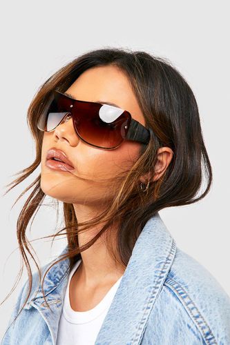 Womens Oversized Visor Sunglasses - - One Size - boohoo - Modalova