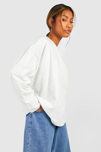 Womens Basic Cotton Oversized Long Sleeve T-shirt - - 14 - boohoo - Modalova