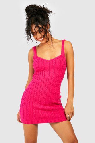 Womens Soft Cable Knit Mini Dress - - 12 - boohoo - Modalova