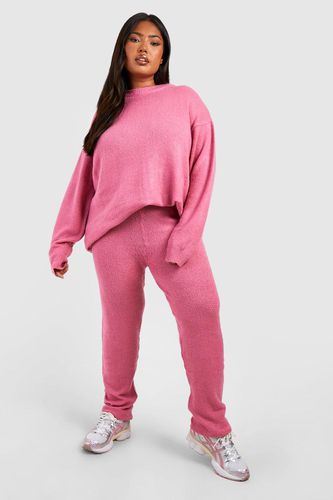 Womens Plus Knitted Crew Neck Jumper Loungewear Set - - 16-18 - boohoo - Modalova