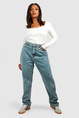 Womens Plus Basic High Waisted Straight Leg Jeans - - 28 - boohoo - Modalova