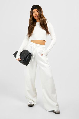 Womens Wide Leg Jogger - Cream - L - boohoo - Modalova