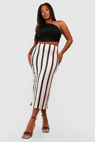 Womens Plus Jersey Printed Stripe Midaxi Skirt - - 16 - boohoo - Modalova