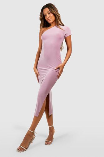 Womens Slinky Cap Sleeve Asymmetric Midaxi Dress - - 16 - boohoo - Modalova