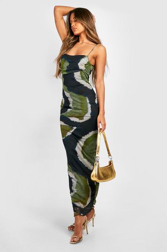 Womens Tie Dye Print Mesh Maxi Slip Dress - - 12 - boohoo - Modalova