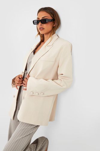 Womens Double Breasted Relaxed Fit Tailored Blazer - - 6 - boohoo - Modalova