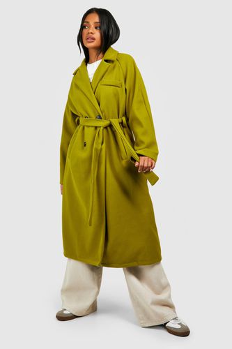 Womens Oversized Wool Look Belted Coat - - 10 - boohoo - Modalova