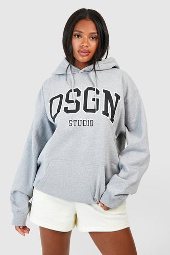 Womens Dsgn Studio Collegiate Slogan Print Oversized Hoodie - - L - boohoo - Modalova
