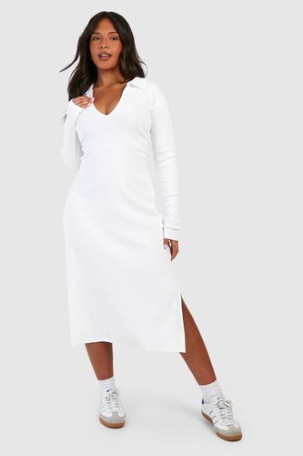 Womens Plus Cotton Collar Midi Dress - - 24 - boohoo - Modalova
