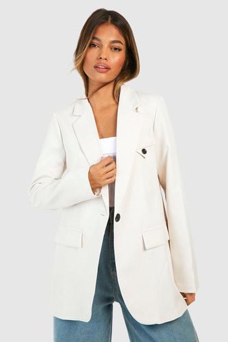 Womens Contrast Button Pocket Detail Tailored Blazer - - 6 - boohoo - Modalova