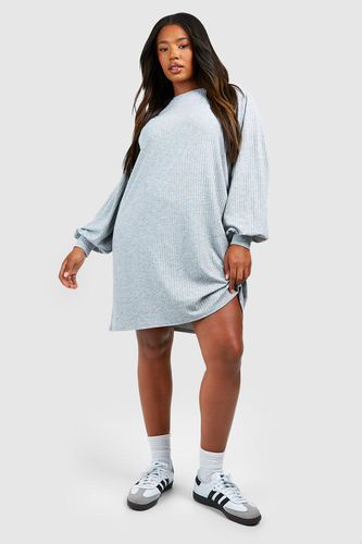 Womens Plus Soft Rib Loose Shift Dress - - 16 - boohoo - Modalova