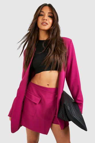 Womens Wrap Front Pocket Detail Mini Skirt - - 12 - boohoo - Modalova