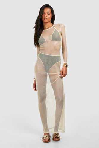 Womens Tall Sheer Metallic Fishnet Maxi Beach Dress - - 12 - boohoo - Modalova
