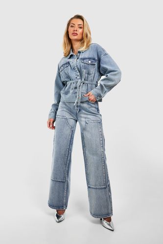 Womens Straight Leg Carpenter Style Jeans - - 10 - boohoo - Modalova