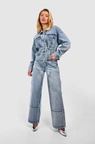 Womens Straight Leg Carpenter Style Jeans - - 8 - boohoo - Modalova