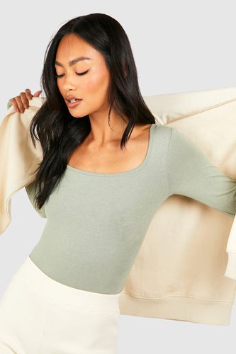 Womens Premium Super Soft Square Neck Long Sleeve Bodysuit - - 12 - boohoo - Modalova