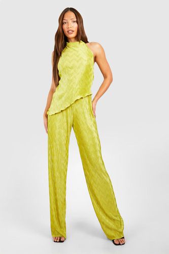 Womens Tall Plisse Wide Leg Trouser - - 16 - boohoo - Modalova