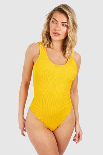 Womens Crinkle Scoop Swimsuit - - 12 - boohoo - Modalova