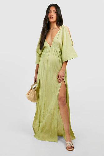 Womens Maternity Crinkle Cold Shoulder Beach Cover Up - - 16 - boohoo - Modalova