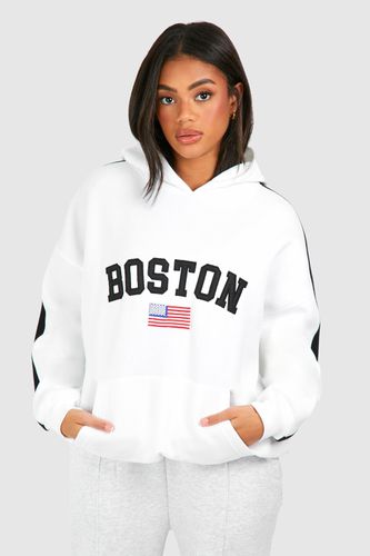 Womens Boston Applique Colour Block Oversized Hoodie - - S - boohoo - Modalova