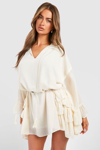 Womens Ruffle Detail Smock Dress - - 16 - boohoo - Modalova