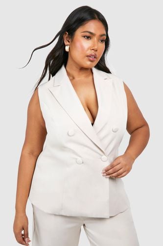 Womens Plus Sleeveless Self Fabric Tailored Blazer - - 18 - boohoo - Modalova