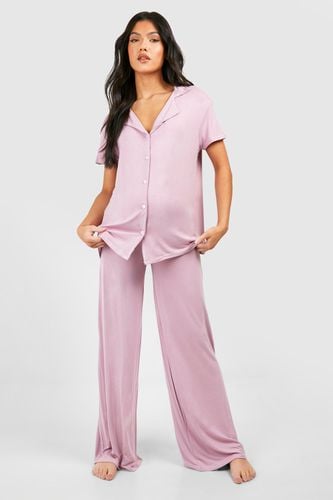 Womens Maternity Short Sleeve Peached Jersey Trouser Set - - 6 - boohoo - Modalova