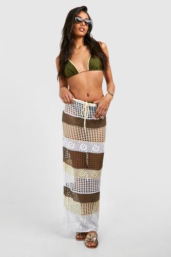 Womens Tall Stripe Crochet Beach Maxi Skirt - - 14 - boohoo - Modalova