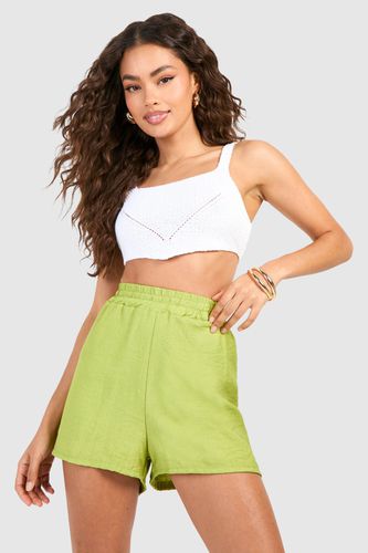 Womens Linen Look Shorts - - 14 - boohoo - Modalova