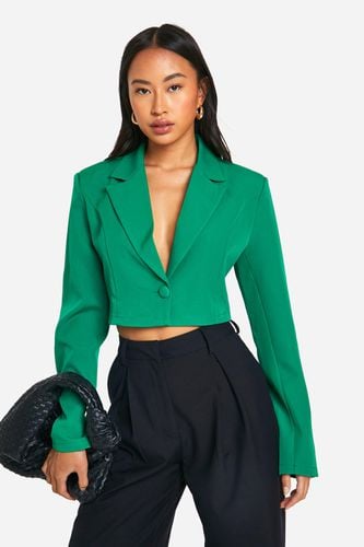 Womens Basic Woven Single Button Crop Blazer - - 16 - boohoo - Modalova